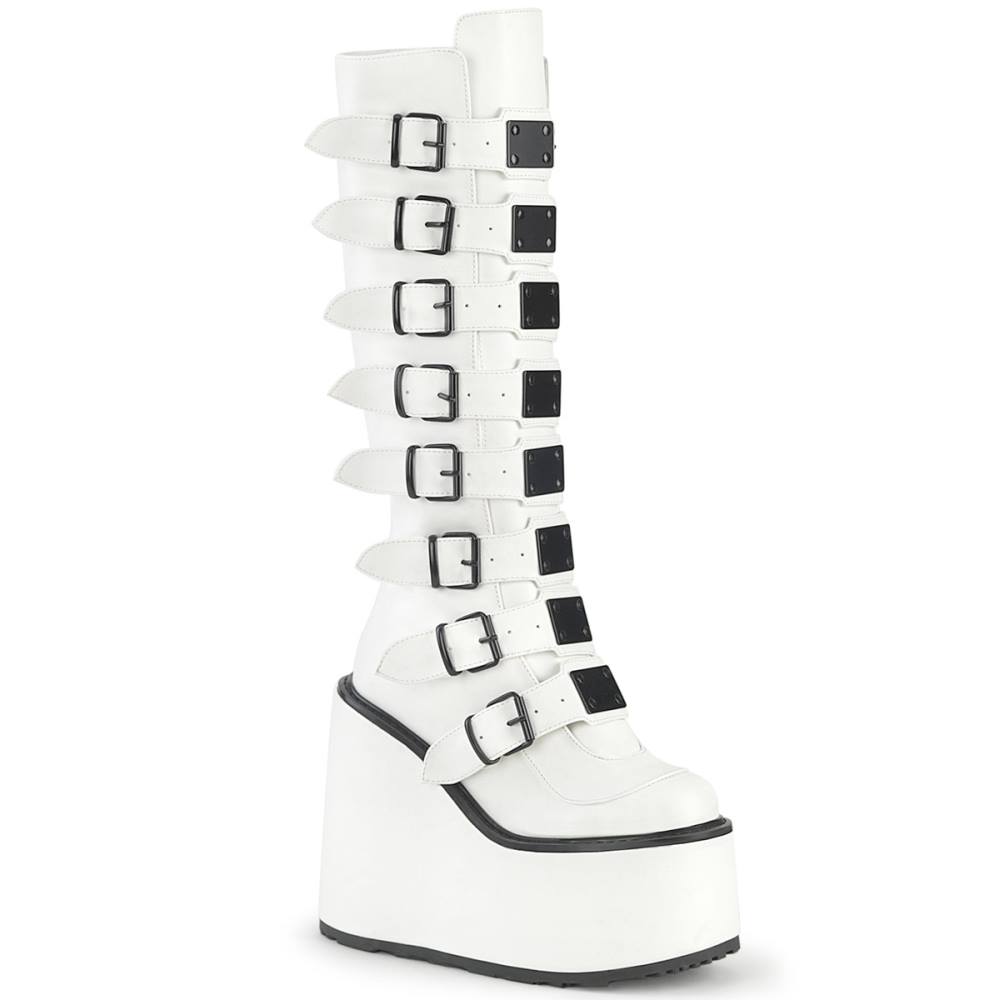DemoniaCult - SWING815 Bottes de plateforme - Blanc/Noir Product image